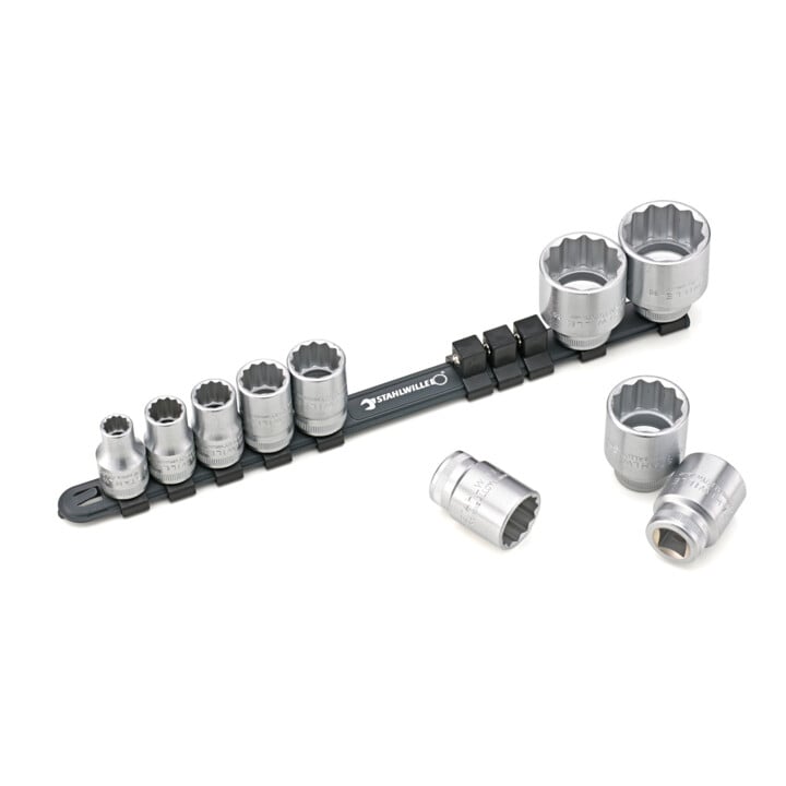 Stahlwille 1/2 Satz Steckschlüsselsatz mit Clip-Leiste 10-32 mm 10-teilig