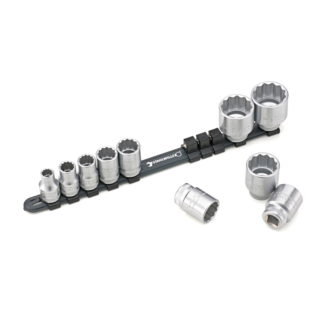 Stahlwille 1/2 Satz Steckschlüsselsatz mit Clip-Leiste 10-32 mm 10-teilig