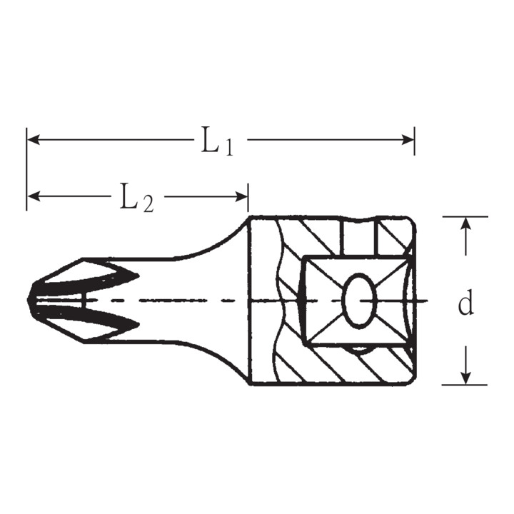 Stahlwille 1/4" (6,3mm) Schraubendrehereinsatz PH Gr.2 L.28mm