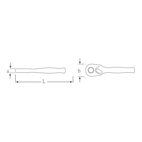 Stahlwille 18mm Mini-Bit-Feinzahnknarre L.90mm