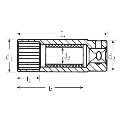 Stahlwille 3/8" (10mm) Zündkerzen-Steckschlüsseleinsatz SW.16-5/8" L.60mm
