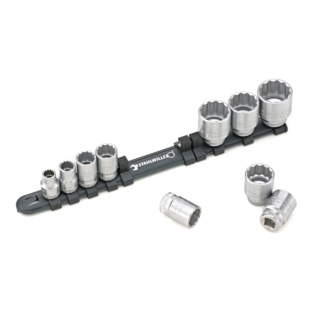 Stahlwille 3/8 Satz Steckschlüsselsatz mit Clip-Leiste 8-24 mm 10-teilig