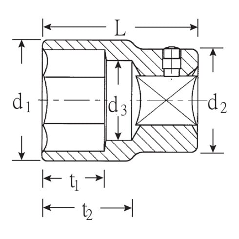 Stahlwille 6-kant dopsleutelbit, 3/4 inch, Sleutelwijdte: 24 mm