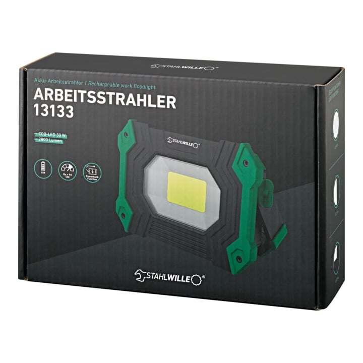 Stahlwille Arbeitsstrahler schwarz-grün Lichtstrom 2800 lm