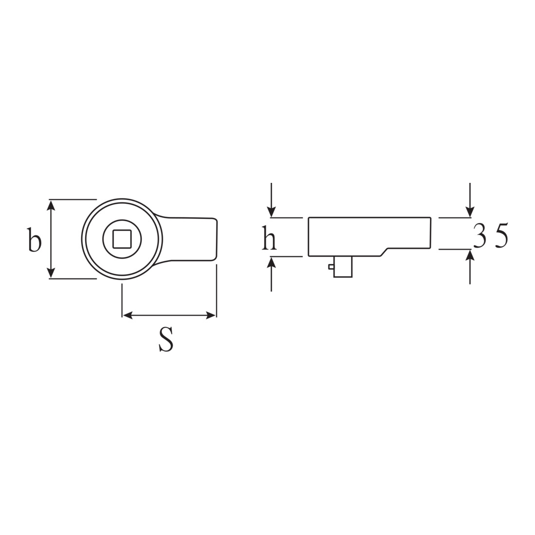 Stahlwille Aufsteckknarre Außen-4kant 3/4" Wkz.Aufn.24,5x28mm