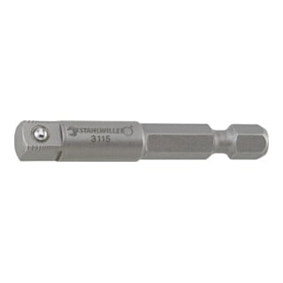 Stahlwille Bit-Verbindungsteil handbetätigt 6kant 1/4" Außen-4kant 1/4" L.50mm