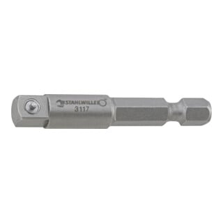 Stahlwille Bit-Verbindungsteil maschinenbetätigt 6kant 1/4" Außen-4kant 1/4" L.50mm