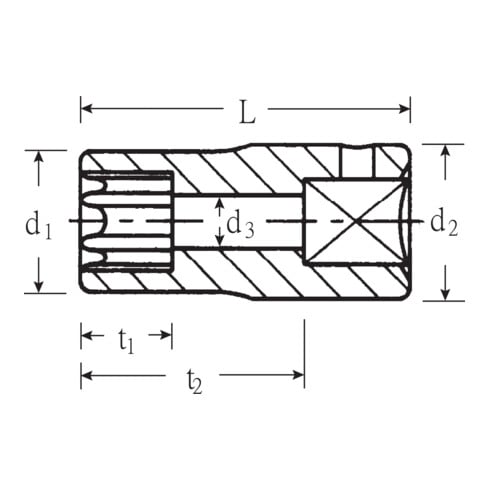 Stahlwille Bussola Stahlwille 1/4", 6,3 mm, misura E4 TORX