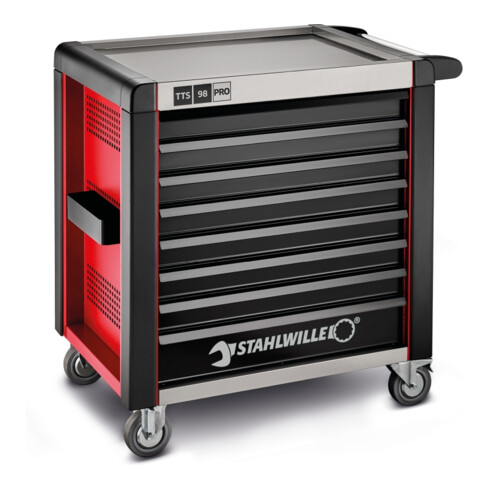 Stahlwille Chariot d'atelier 98/8 PRO 8 tiroirs 651 x 1001 x 1020 mm rouge RAL 3020; noir RAL 9005