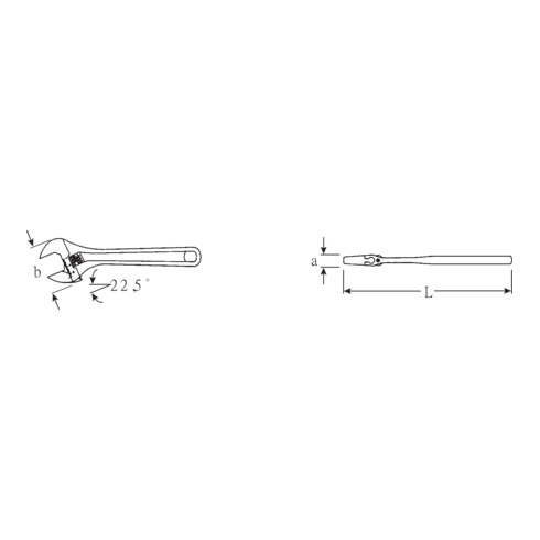 Stahlwille Chiave a forchetta semplice, regolabile, dim. 10, apertura max. 34mm