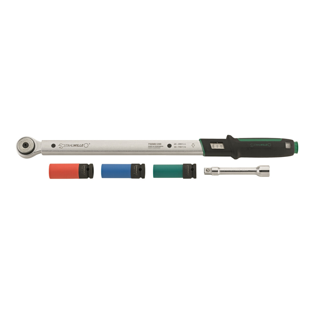 Stahlwille Clé dynamométrique 1/2" 40-200 N·m, Set montage roue 5 pcs 750NR/200/3/1
