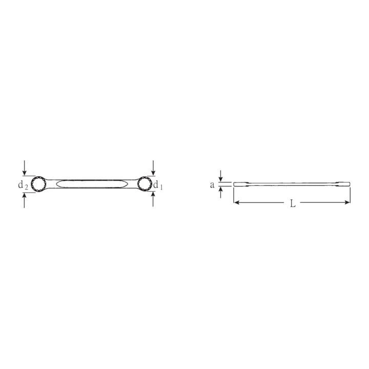 STAHLWILLE Clé polygonale double, droite 6X7 mm