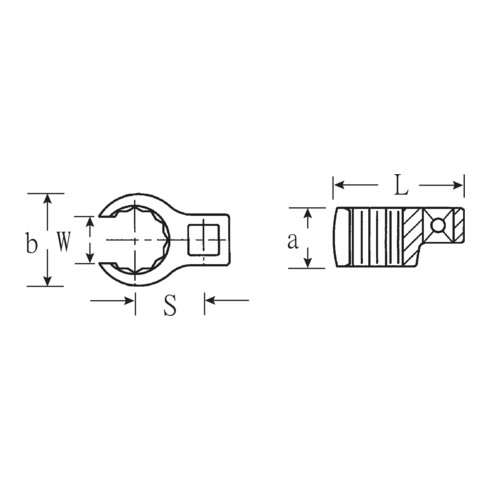 Stahlwille CROW-RING-Schlüssel SW.27mm Innen-4kant 3/8" L.52,8mm