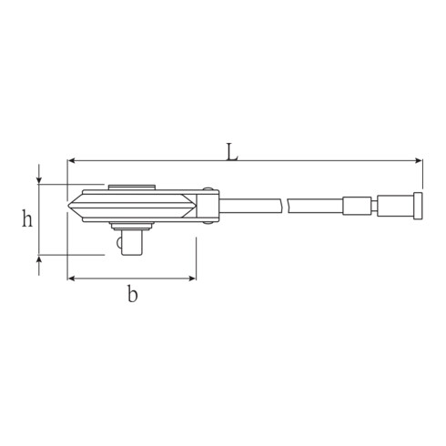 Stahlwille Disco di misurazione angolare n. 7380N, quadro interno 1/2", quadro esterno 1/2", L= 416mm