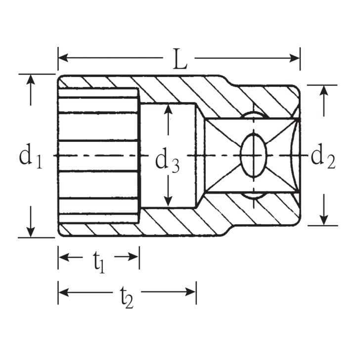 STAHLWILLE Douille 12 pans, 3/8 pouce 11 mm