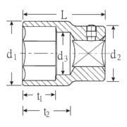 STAHLWILLE Douille 6 pans, 3/4 pouce 27 mm-5