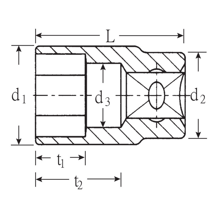 STAHLWILLE Douille 6 pans, 3/8 pouce 11 mm