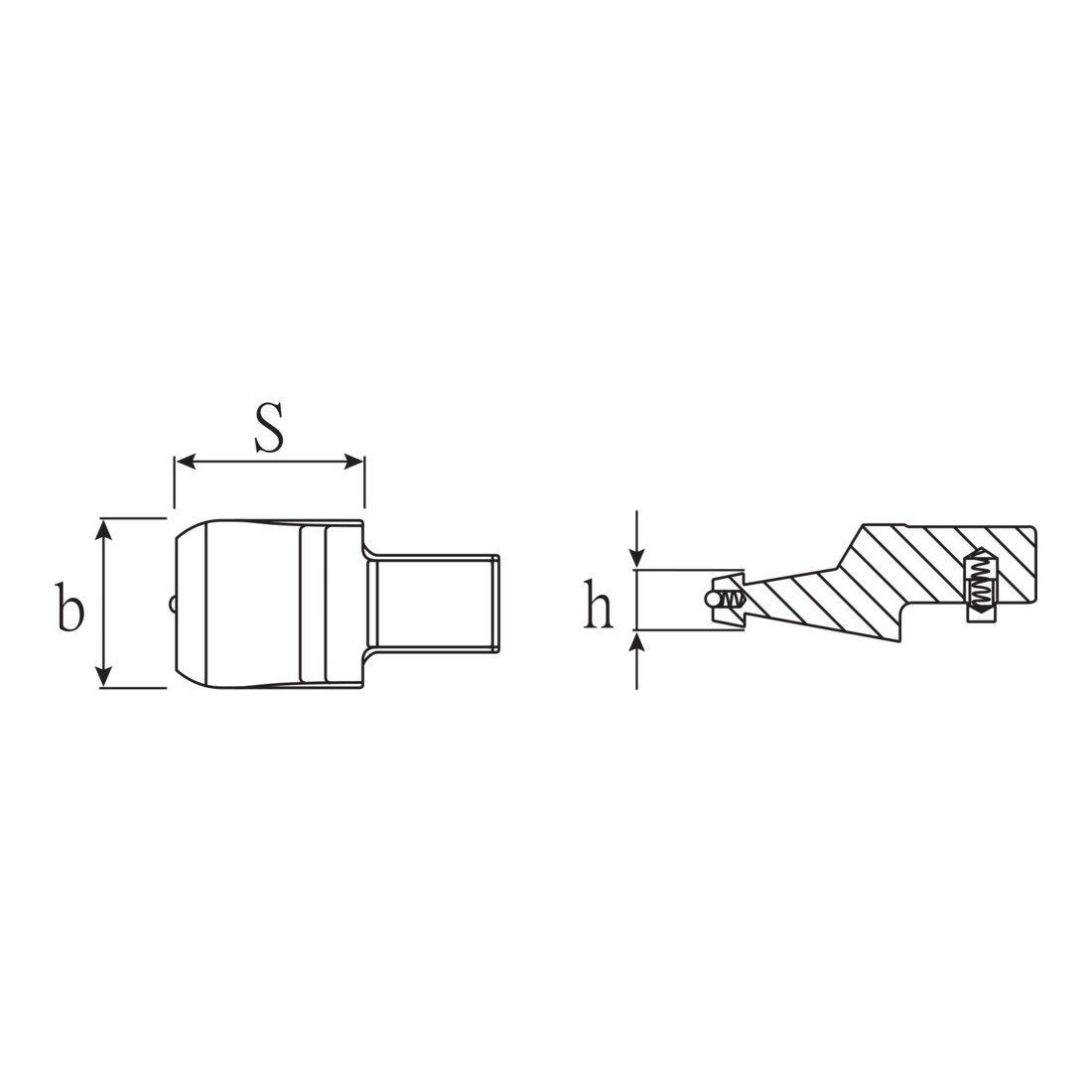 Stahlwille Einsteckadapter Wkz.Aufn.Schwalbenschwanz Außen-4kant 14x18mm