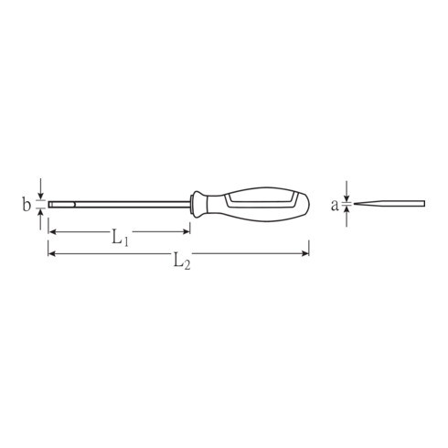 Stahlwille Elektriker-Schlitzschraubendreher DRALL+ 0,4mm x 2,5mm Klingen-L.60mm