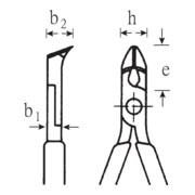 Stahlwille Elektronik-Schrägschneider L.112 mm Kopf poliert Griffe Ku.Hülle geraut ESD-3