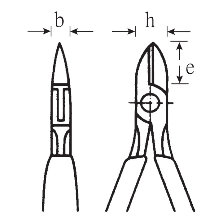 Stahlwille Elektronik-Seitenschneider L.112 mm Kopf poliert Griffe Ku.Hülle geraut ESD
