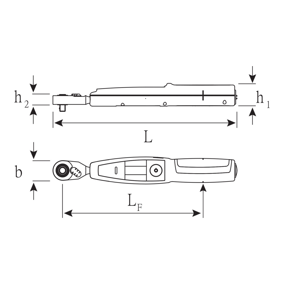 Stahlwille Elektronischer Drehmomentschlüssel SENSOTORK® m.fest eingebauter Feinzahnknarre Nr.701/2 1-20 N·m 4kant-Antrieb 1/4"
