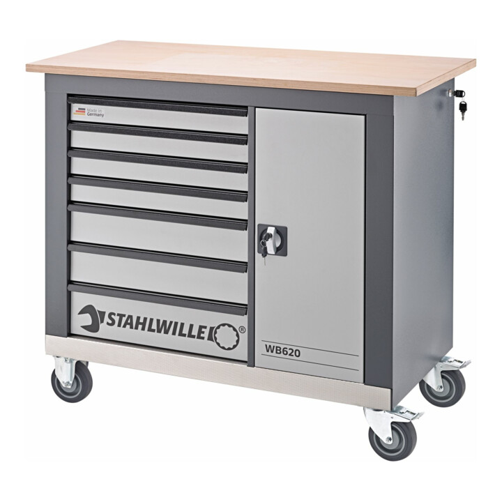 Stahlwille Fahrbare Werkbank Anzahl Schubl.7 anthrazitgrau, RAL 7016 135tlg.