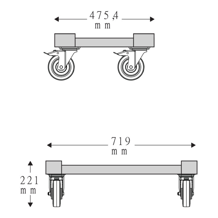 Stahlwille Fahrgestell 93 TOP BOX CADDY 765 x 525 x 160 mm