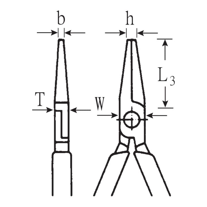 Stahlwille Flachrundzange m.Schneide L.160mm Kopf poliert 2K-Griffe L3 51 mm
