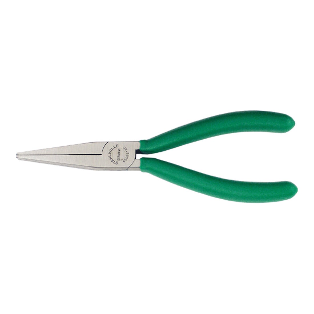 Stahlwille Flachzange kurz L.160mm Kopf poliert Griffe Ku.Hülle geraut W 15 mm