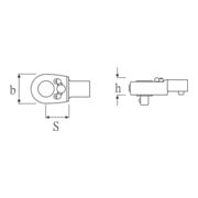 Stahlwille Insteekratel, uitwendig vierkant 1/4", opengewerkt 9x12mm 40N-m-3