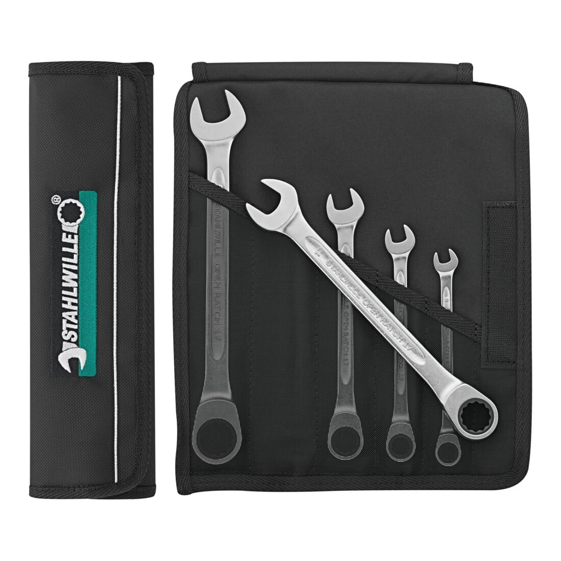 Stahlwille jeu de clés combinées à cliquet OPEN-RATCH 5pcs.