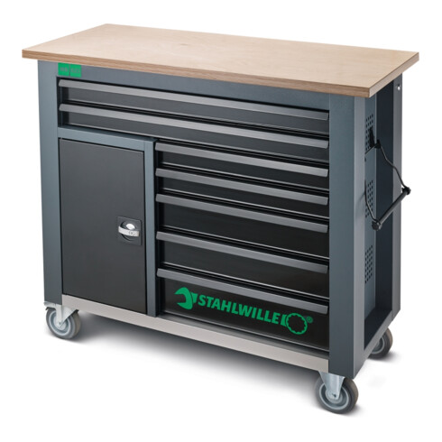Stahlwille Mobile Werkbank WB 621 7 Schubl. anthrazit, RAL 7016; schwarz, RAL 9005 L.500mm x B.1150mm x H.1045mm