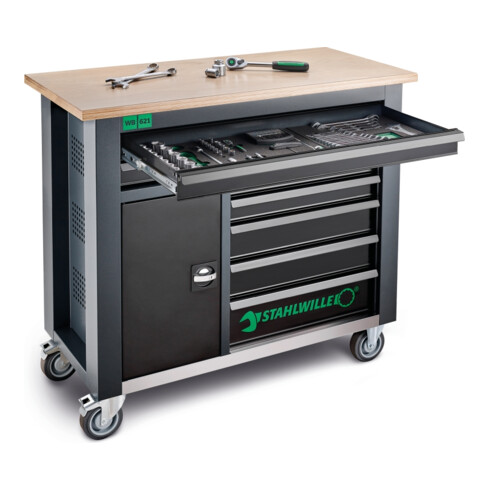 Stahlwille Mobile Werkbank WB 621 7 Schubl. anthrazit, RAL 7016; schwarz, RAL 9005 L.500mm x B.1150mm x H.1045mm
