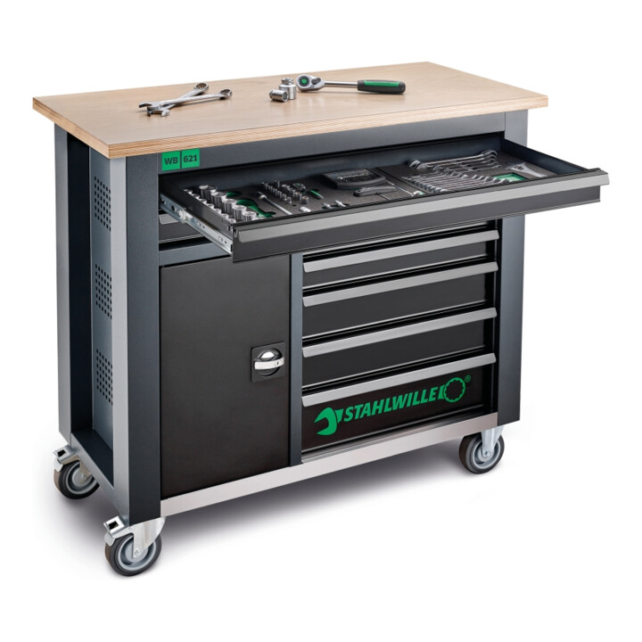 Stahlwille Mobile Werkbank WB 621 7 Schubl. anthrazit, RAL 7016; schwarz, RAL 9005 L.500mm x B.1150mm x H.1045mm