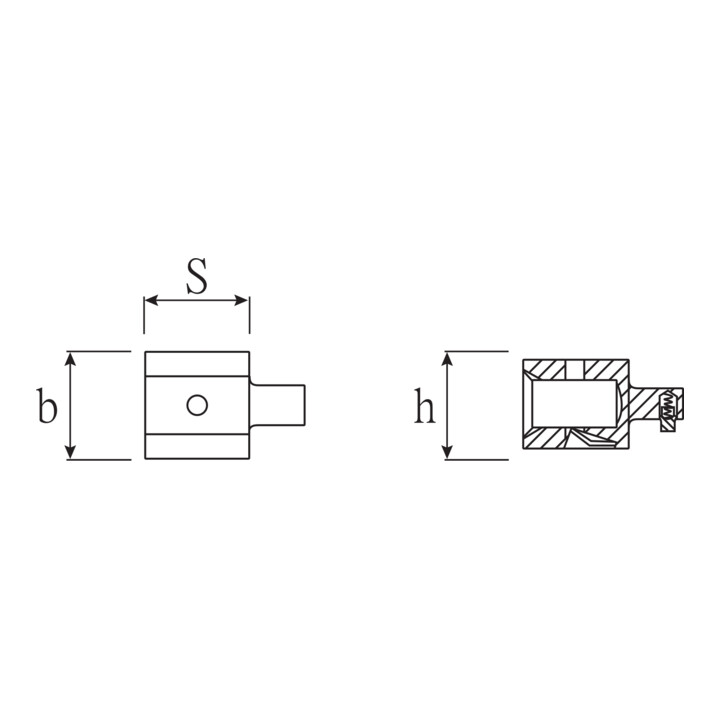 Stahlwille Opzetadapter reductie, Type: 2