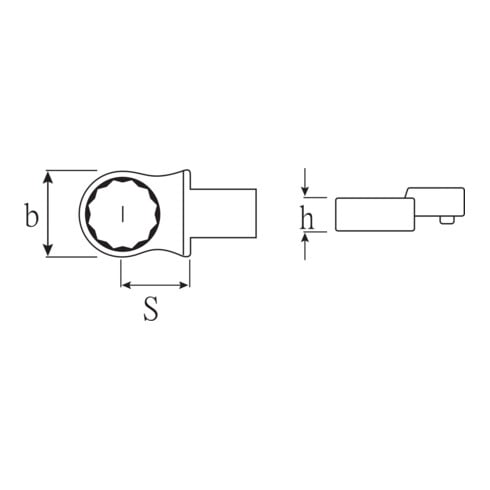 Stahlwille opzetringsleutel 732/10 voor gereedschapshouder 9x23