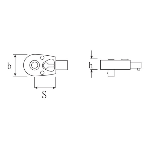 Stahlwille QR-Einsteckknarre Gr.5 Außen-4kant 3/8" Wkz.Aufn.9x12mm