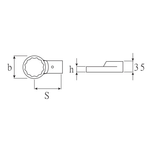 Stahlwille Ring-Aufsteckwerkzeug SW.1 1/16  1) " Wkz.Aufn.24,5x28mm