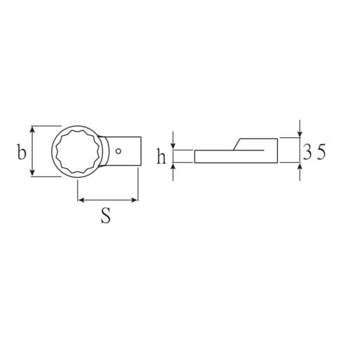 Stahlwille Ring-Aufsteckwerkzeuge 732/80 für Werkzeugaufnahme 9x12