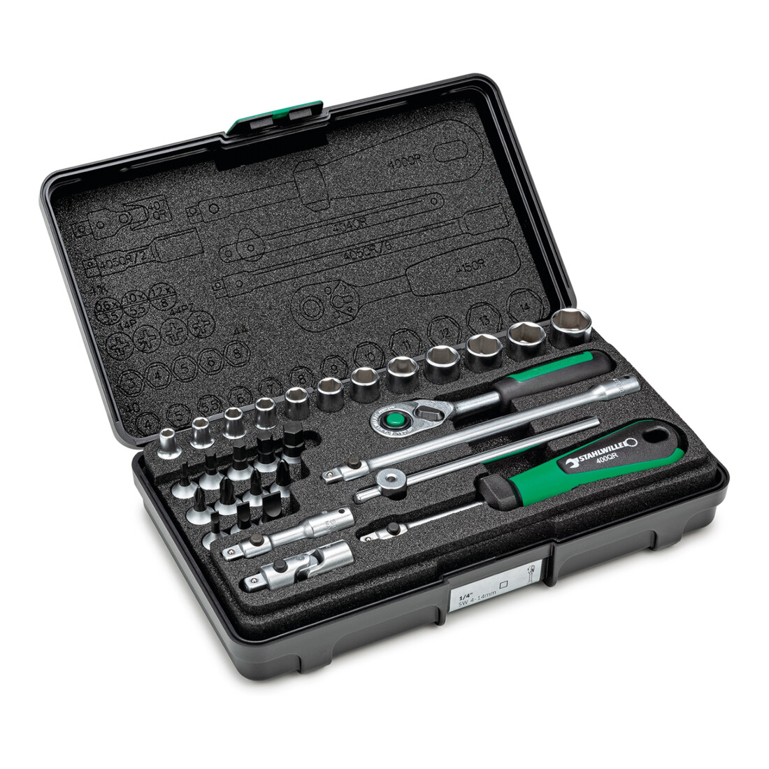 Stahlwille Set di chiavi a bussola 1/4", 6,3mm, n.40/24/6QR KN, 30pz.