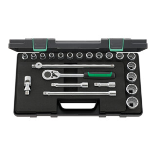 STAHLWILLE Set di chiavi a bussola con attacco quadro 1/2", 22pz., Modello: 12