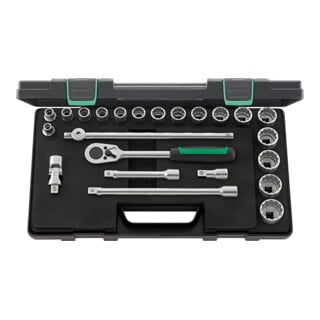 STAHLWILLE Set di chiavi a bussola, misure in pollici, con attacco quadro 1/2", 23pz.