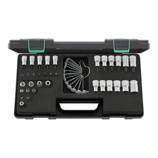 STAHLWILLE Set di chiavi a bussola per viti TX con attacco quadro 1/4" 3/8" 1/2" 35pz.