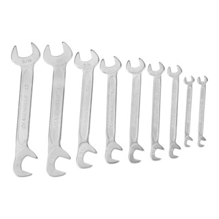 STAHLWILLE Set di chiavi a forchetta doppie piccole, rivestimento al NiCr, 9pz. Pollici