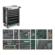 Stahlwille Set di utensili con carrello officina Nr.95/250QR Cassetto 7 antracite, RAL 7016 250 pz-1