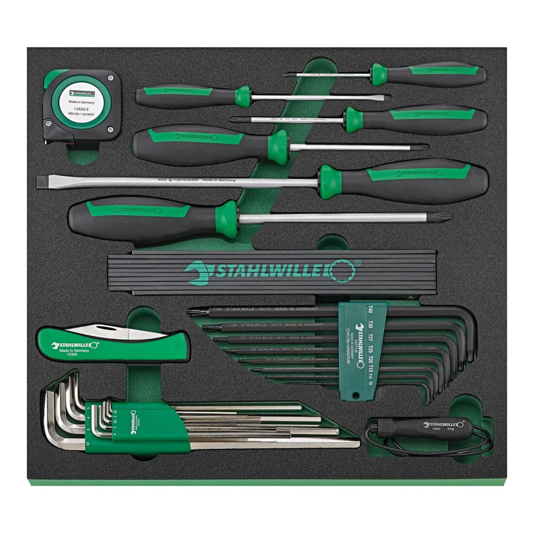 Stahlwille Set di utensili con carrello officina Nr.95/250QR Cassetto 7 antracite, RAL 7016 250 pz