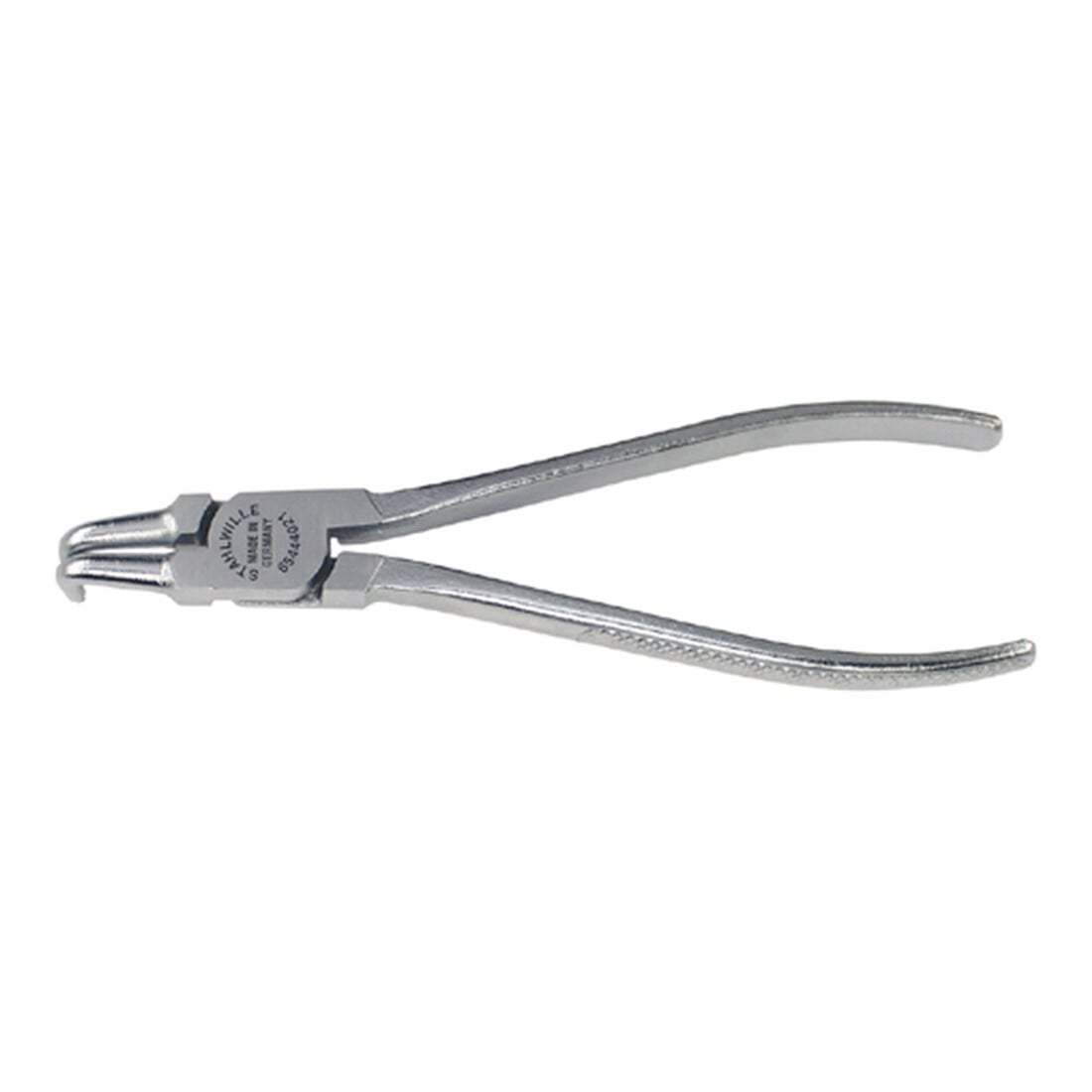 Stahlwille Sicherungsringzange f.Innenringe Gr.J 01 L.130mm Spitzen-D.0,9mm Kopf mattverchromt Griffe verchromt kariert