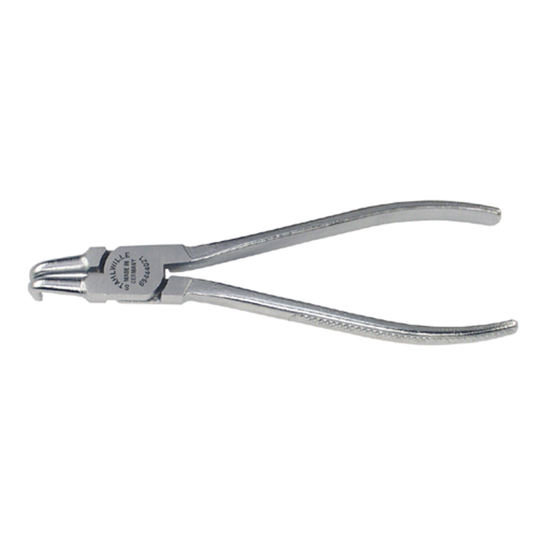 Stahlwille Sicherungsringzange f.Innenringe Gr.J 11 L.130mm Spitzen-D.1,3mm Kopf mattverchromt Griffe verchromt kariert