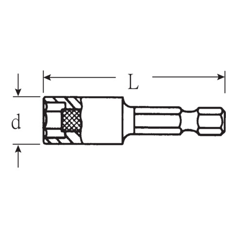 Stahlwille Steckschlüsseleinsatz 10mm Außen-6kant E 6,3mm L.50mm